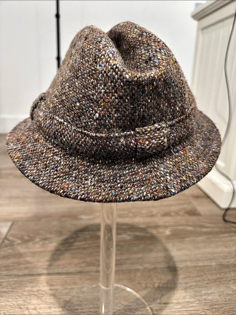Donegal Tweed Wool Hat in Brown Like New